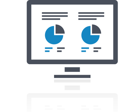 Business analysis computer monitor graphic